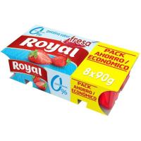 Gelatina refrigerada sabor fresa 0% ROYAL, pack 8x90 g