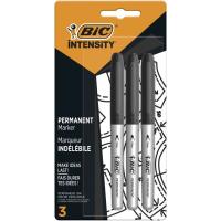 Rotulador permanente negro, punta fina, Intensity BIC, pack 3 uds