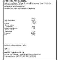 Pechuga de pavo 100% natural ELPOZO BIENESTAR, bandeja 120 g