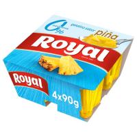 Gelatina sabor piña 0% ROYAL, pack 4x90 g