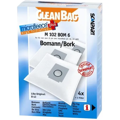 Bosa de aspirador M102 Bom6 CLEANBAG, pack 4 uds