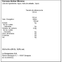 Cerveza Morena AMBAR, lata 33 cl