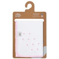 INTERBABY gasa brodatua, puntu arrosak, % 100 kotoia, adin gomendatua: +0 hilabete, 60x65 cm