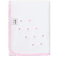 Gasa bordada puntos rosas, 100% algodón, Edad rec: +0 meses INTERBABY, 60x65 cm