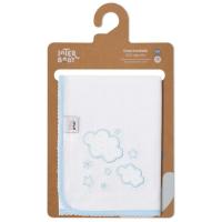 INTERBABY gasa brodatua, hodei urdinak, % 100 kotoia, adin goemdatua: +0 hilabete, 60x65 cm