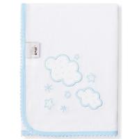 Gasa bordada nubes azules, 100% algodón, Edad rec: +0 meses INTERBABY, 60x65 cm