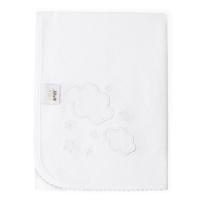 Gasa bordada nubes blancas, 100% algodón, Edad rec: +0 meses INTERBABY, 60x65 cm