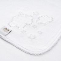 Gasa bordada nubes blancas, 100% algodón, Edad rec: +0 meses INTERBABY, 60x65 cm
