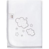 Gasa bordada nubes grises, 100% algodón, Edad rec: +0 meses INTERBABY, 60x65 cm