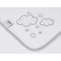 Gasa bordada nubes grises, 100% algodón, Edad rec: +0 meses INTERBABY, 60x65 cm