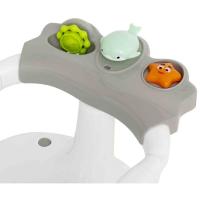 Asiento de baño gris con ventosa y panel de actividades INTERBABY