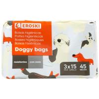 Bolsa higiénica para mascota EROSKI, paquete 45 uds