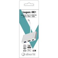 Adaptador Hub USB Tipo C a HDMI 4K, Logan 4k+ SILVER HT