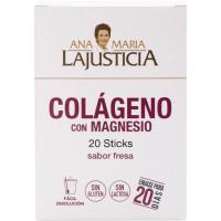 Colágeno c/ magnesio sabor fresa A. M LAJUSTICIA, caja 20 sticks Colágeno c/ magnesio sabor fresa A. M LAJUSTICIA, caja 20 sticks