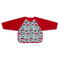 Babero de rizo estampado impermeable con mangas, cierre velcro, rojo coches TI-TIN, 30x30 cm Babero de rizo estampado impermeable con mangas, cierre velcro, rojo coches TI-TIN, 30x30 cm