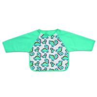 Babero de rizo estampado impermeable con mangas, cierre velcro, azul dinosaurios TI-TIN, 30x30 cm