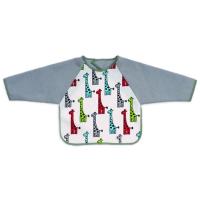 Babero de rizo estampado impermeable con mangas, cierre velcro, gris jirafas TI-TIN, 30x30 cm Babero de rizo estampado impermeable con mangas, cierre velcro, gris jirafas TI-TIN, 30x30 cm