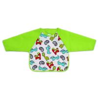 Babero de rizo estampado impermeable con mangas, cierre velcro, verde animales TI-TIN, 30x30 cm Babero de rizo estampado impermeable con mangas, cierre velcro, verde animales TI-TIN, 30x30 cm