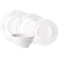 Vajilla Ebro, opal blanco. Ensaladera y Platos Ø 25,5, 24, 20 BORMIOLI, 19 piezas
