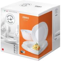 Vajilla Ebro, opal blanco. Ensaladera y Platos Ø 25,5, 24, 20 BORMIOLI, 19 piezas