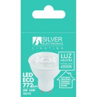 Bombilla Led Eco GU10 8W 38° luz neutra (4000k) SILVER ELECTRONICS, 1 ud