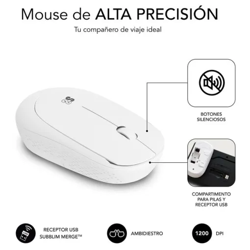 Teclado y ratón blanco inalámbrico, Business Slim SUBBLIM