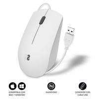 Ratón óptico con cable blanco Silencioso Business SUBBLIM