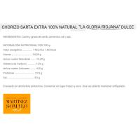 Chorizo extra LA GLORIA RIOJANA, sarta 230 g