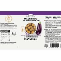 Aceituna verde rellena de berenjena M.ACEITUNEROS, lata 150 g
