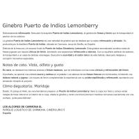 Ginebra Lemonberry PUERTO DE INDIAS, botella 70 cl
