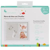 Marco para 2 foto y 2 huellas, no tóxico, edad rec: 0-3 años INTERBABY, 26x20x2 cm