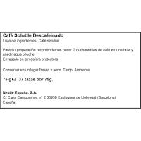 NESCAFE kafe disolbagarri kafeinagabea, 75 g-ko doypack-a
