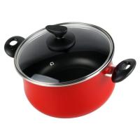 Olla Praga con tapa, acero esmaltado rojo, apta para todo tipo de cocinas MAGEFESA, Ø204cm