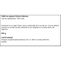Café en grano extra intenso BAQUÉ, doypack 500 g