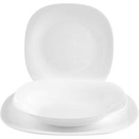 Vajilla Parma, opal blanco. Platos cuadrados: 27, 22,5, 20 cm BORMIOLI, 18 piezas