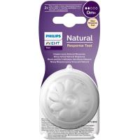 Tetina T2 flujo lento 0M+ AVENT NATURAL RESPONSE, pack 2 uds