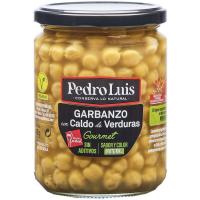 Garbanzo con caldo de verduras PEDRO LUIS, frasco 445 g