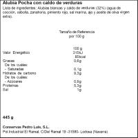 Pocha con caldo de verduras PEDRO LUIS, frasco 445 g