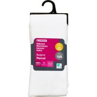 Sabana bajera Blanca, 100% algodón, Percal New EROSKI, talla 105