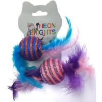 Juguete gato pelota con plumas SANDIMAS, 1ud