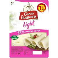 Queso light GARCÍA BAQUERO, lonchas, bandeja 90 g