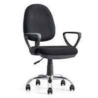 Silla de escritorio giratoria Angus negra, regulable, ruedas nylon, 88-99x59x57 cm