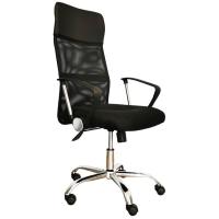 Silla de escritorio Turner, malla negra, regulable, ruedas nylon, 114-124x62x63 cm