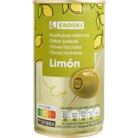 Aceituna rellena de limón EROSKI, lata 150 g