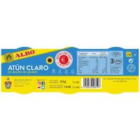 Atún claro en aceite de girasol ALBO, pack 3x70 g