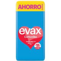 Compresa normal plus con alas EVAX COTTONLIKE, paquete 28 uds