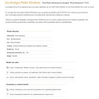 Vino dulce Pedro Ximenez LOS AMIGOS,  botella 75 cl