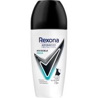 Desodorante 72H invisible aqua advance REXONA, roll on 50 ml