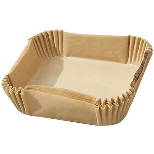 Molde de papel para freidora de aire cuadrado, Ø20-24x4,5 cm ALGON, pack 20 uds