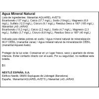 Agua mineral natural AQUAREL, garrafa 5 litros
